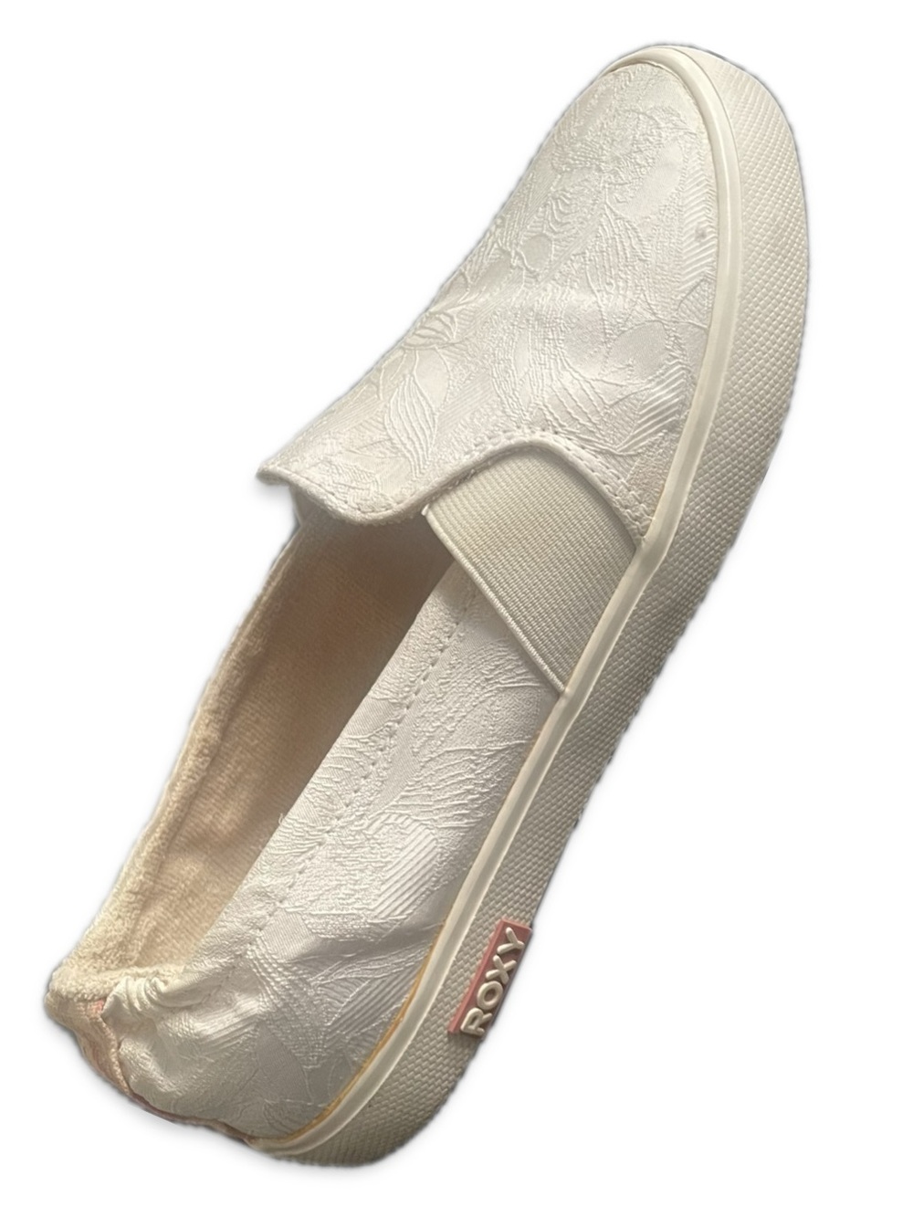 Roxy Surf Jasper Canvas Slip On Sneakers Shoes Off White Cream Vintage Size 7